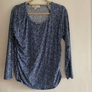 Michael Kors Blue Print Long Sleeve Shirt